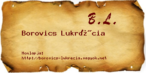 Borovics Lukrécia névjegykártya